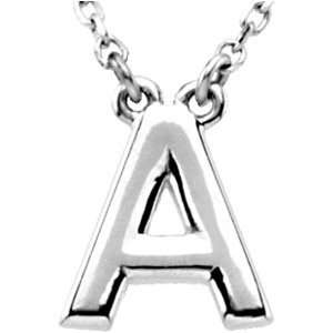    Sterling Letter C 16 Sterling Block Initial Necklace Jewelry