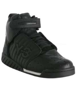 Adidas black leather Bracket high top sneakers   