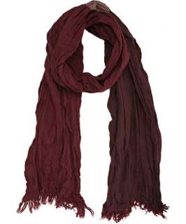 Amicale bordeaux merino wool colorblock crinkled scarf