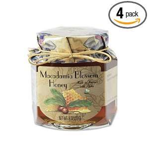 Island Plantations Macadamia Blossom Honey, 8 Ounce Jars (Pack of 4 