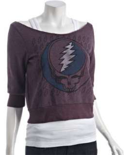 Chaser LA purple cotton Grateful Dead print off the shoulder 