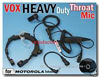 Heavy Duty VOX Throat Mic For Motorola Talkabout Radio  