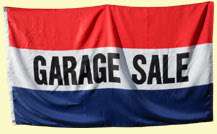 GARAGE SALE Banner Sign Flag Yard Moving Tag Rummage  