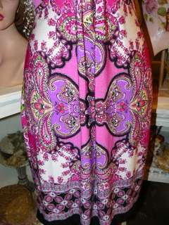 GLAMOUR GIRL Slinky Curvy PINK PAISLEY Sexy DRESS 14  