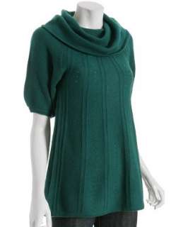 Design History nile green cashmere pointelle cowl neck sweater 