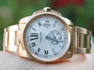   W7100040 18k ROSE PINK GOLD SILVER DIAL MENS FULL SIZE 42mm MINT