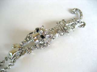 CLR Crystal Rhinestone Leopard Necklace Pendant  