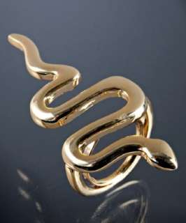 Kenneth Jay Lane gold plated snake ring  