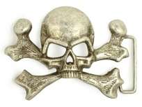 Skull and Cross Bone Pirate Belt Buckle  