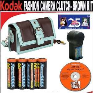  Kodak Fashion Camera Clutch  Aqua/ Brown(8638736) + Deluxe 