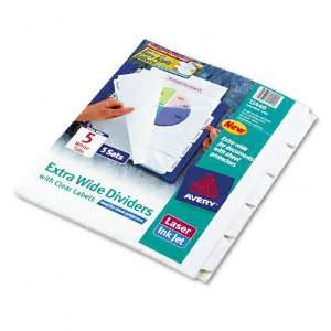 Avery® Index Maker Wide Label Punched Divider, Five Tab, 11 1/4 x 9 1 