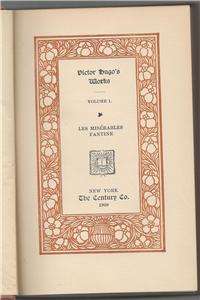 Victor Hugos Works 1908 SIX Volumes Century Co. Pub.  