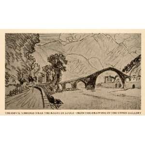 Print Devils Bridge Bagni di Lucca Joseph Pennell Maddalena Landscape 