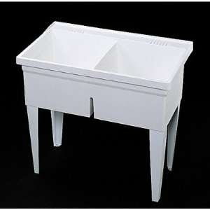    Floor Mounted Double Laundry Sink in White