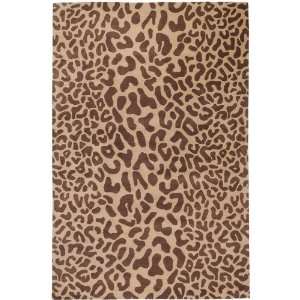   Brown Leopard Contemporary 8 Round Rug (ATH 5000)