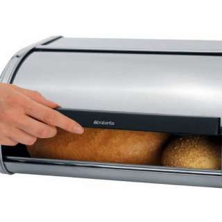 BREAD BOX ROLL TOP FULL SIZE BIN STAINLESS WITH BLACK TRIM BRABANTIA 