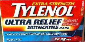 TYLENOL ULTRA RELIEF MIGRAINE PAIN EXTRA STRENGTH 20TAB  