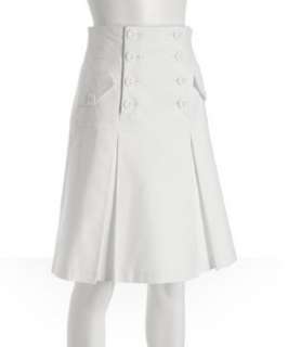 Nanette Lepore white piqué Antilles pleated skirt   up to 