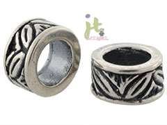   Ornate Leaf Ring Bead in Pandora Style For European Bracelets & More