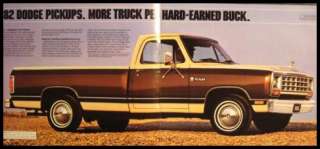 1982 Dodge Ram ORIGINAL Color Pickup Truck Brochure NOS  