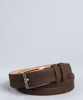 Trafalgar brown stitched nubuck leather Galveston belt