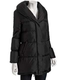 Via Spiga black quilted down pillow collar jacket   