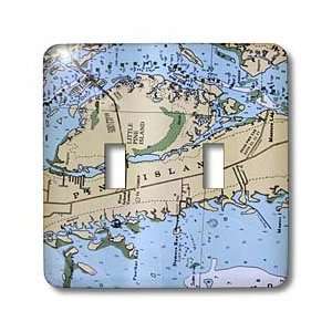 Florene Decorative   Nautical Chart II   Light Switch Covers   double 