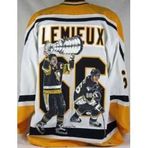 Autographed Mario Lemieux Jersey   Painted Psa   Autographed NHL 