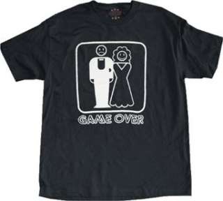  Game Over Marriage Funny Bride Groom t shirt Navy 