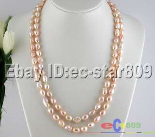 50 12MM PINK BAROQUE FRESHWATER NATURE PEARL NECKLACE  