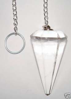 CLEAR QUARTZ Crystal Pendulum +EXTRAS   Healing (CS)  