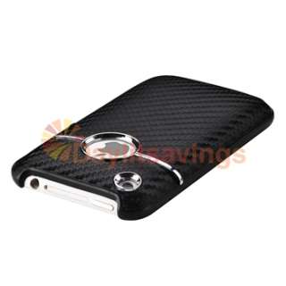  Carbon Chrome Hard Case+Privacy Filter Guard For Apple iPhone 3G 3GS 3