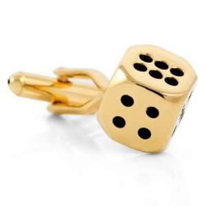  Dice Gold Mens Shirt Cufflinks Rhodium Plated Wedding New 