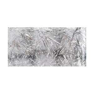 Darice Tinsel Pom Poms 1 6/Pkg White & Silver; 6 Items/Order  