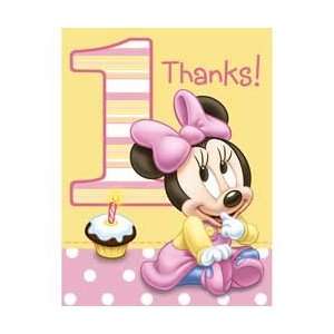  Minnie Mouse Baby 1st Birthday Party Thank You Notes Toys 