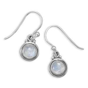  Round Moonstone French Wire Earrings Jewelry