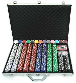 1000 Clay 11.5gr Dice Poker Chips Custom Set W/ Case *  