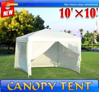 New White 10x10 POP UP Wall Wedding Canopy Party Tent Gazebo With 
