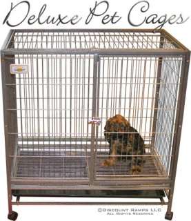 40 DOG KENNEL w WHEELS PORTABLE PET CARRIER CRATE CAGE  