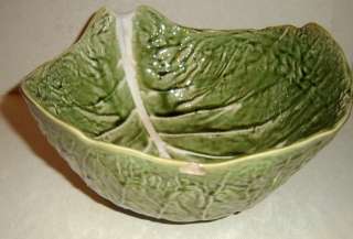 Portugal Green Cabbage Leaf Pottery 9 Bowl  