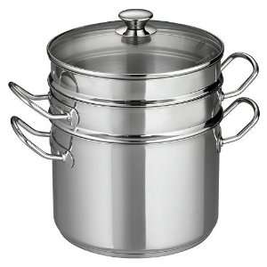   qt. Stainless Steel Multi cooker with Glass Lid