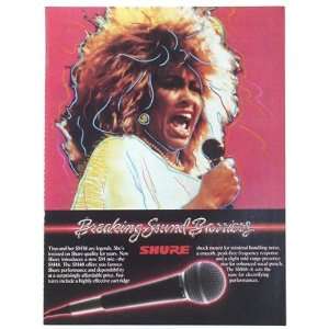  1986 Tina Turner Shure Microphone Print Ad (Music 