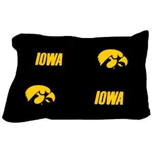  NCAA Iowa Hawkeyes Black King Pillow Case