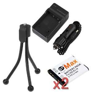  AC Charger with Car Adapter + Black Mini Tripod Stand for Nikon