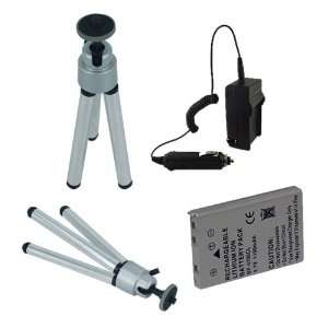 Replacement Battery + Battery Charger + Mini Tripod for Nikon CoolPix 