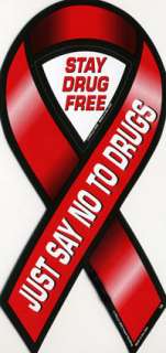Just Say No To Drugs Awareness 2 in 1 Car Ribbon Magnet  