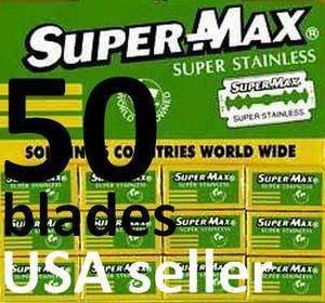 50 BLADES SuperMax Double Edge Safety Razor Pack SS 2  