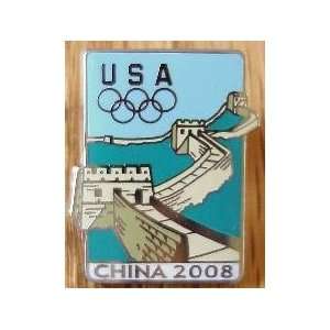  2008 BEIJING OLYMPIC GAMES GREAT WALL OF CHINA USOC PIN 
