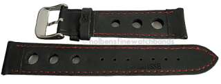   Tropic Black / Red Silicone Rubber Mens Racing Watch Band Strap  