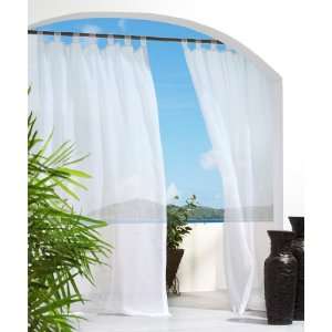  White Escape Velcro Tab Top Indoor outdoor Curtain Panel 